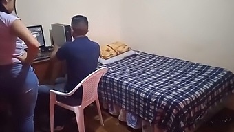 Stepmom Intervenes In My Gaming Session With My Stepsister: Secret Encounter Behind Her Back, Nearly Exposed