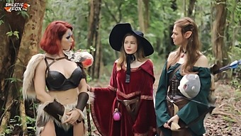 Arinafox And Sweetiefox In A Hot Cosplay Game With A Beautiful Redhead.