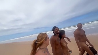 Nudist Beach Encounter With Attractive Friends, Captured On Camera